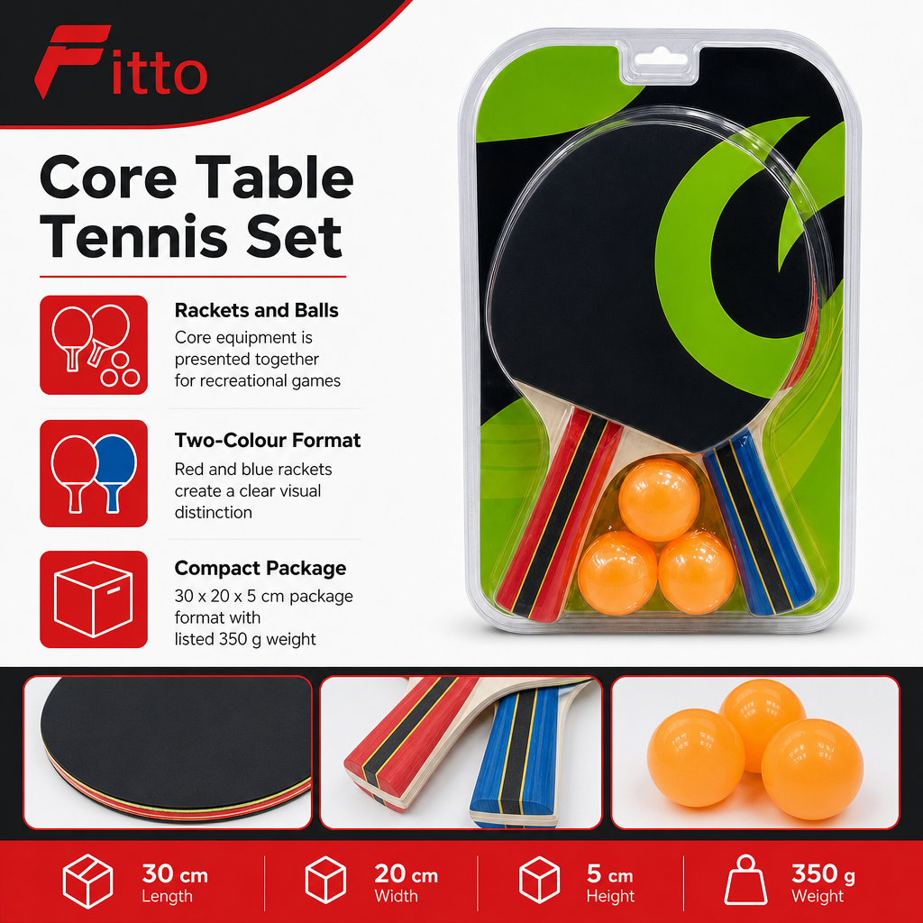 96 Pieces Table Tennis Racket Set with Balls, Red and Blue