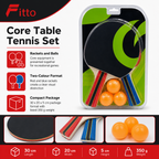 96 Pieces Table Tennis Racket Set with Balls, Red and Blue