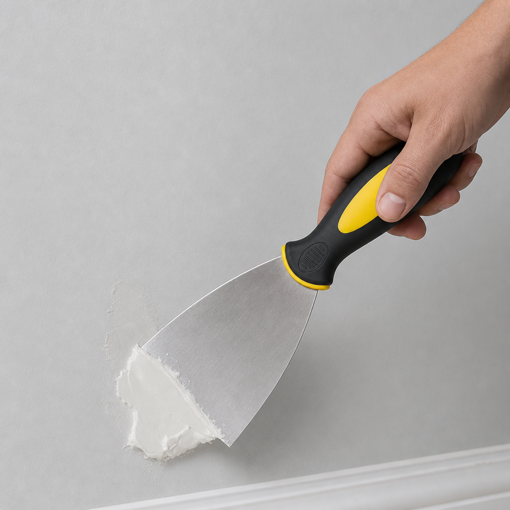 144 Pieces Putty Knife Paint Scraper, 3 Inch Blade with Rubber Grip Handle, Yellow Black and Silver, 1 Piece
