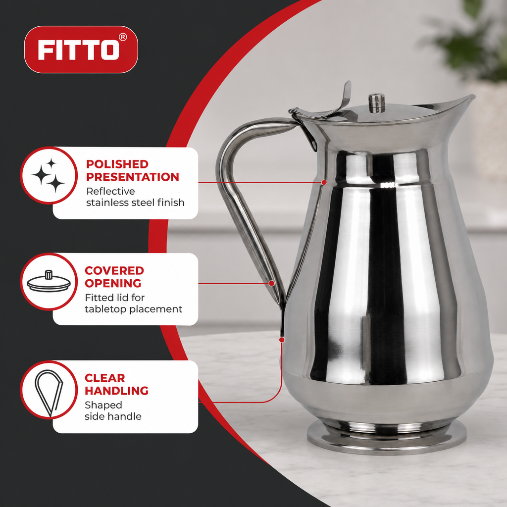 60 Pieces Stainless Steel Water Jugs with Lid and Handle, Silver, No. 6