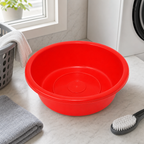 96 Pieces Red Plastic Round Wash Basin, 16 Inch, 1 Piece