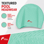96 Pieces Bubble Swimming Cap, Mint Green Textured Pool Headwear, Single Piece