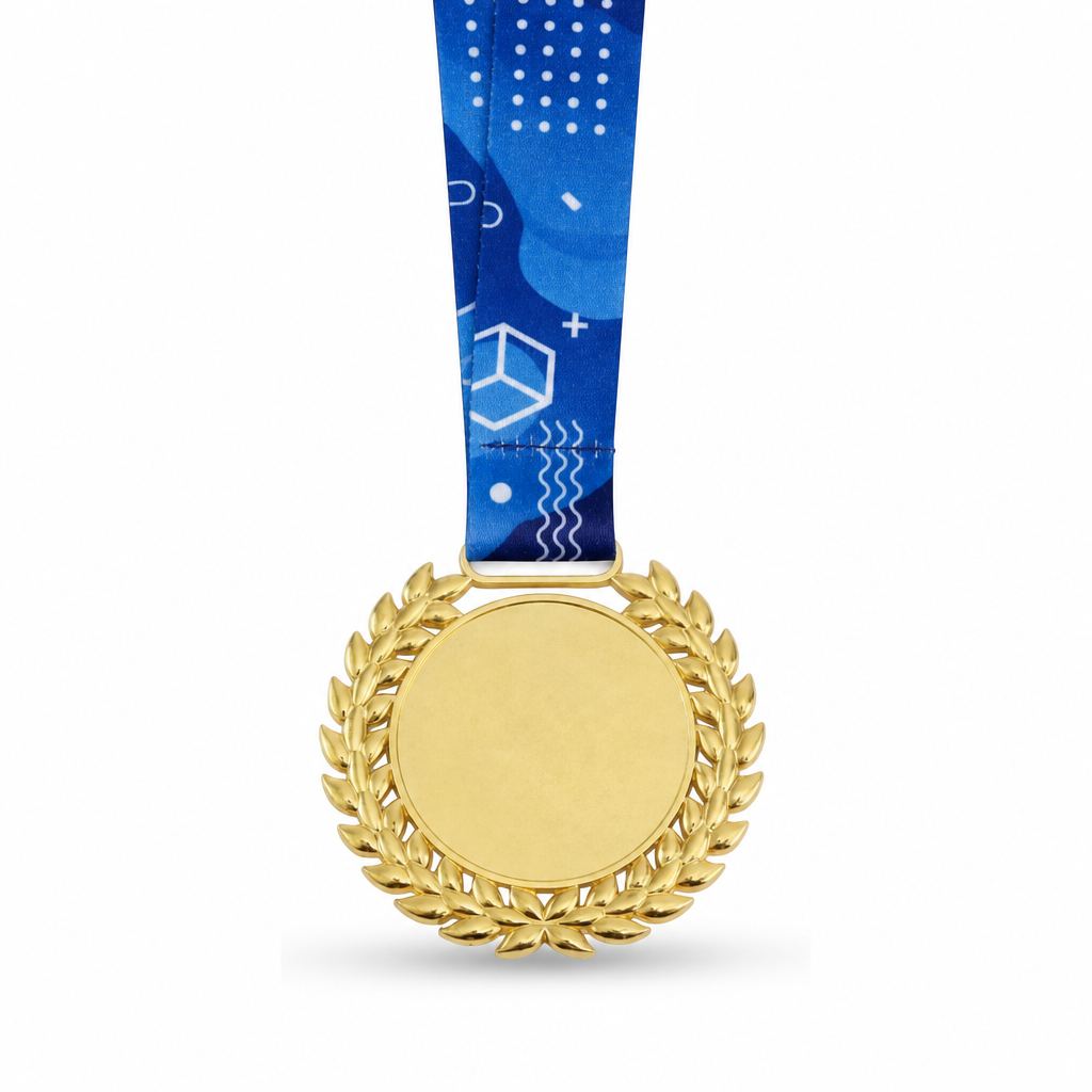 144 Pieces Laurel Sports Medal with Ribbon, 4 cm