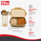 96 Pieces Assorted Colour Rectangular Plastic Lunch Box Set with 600 ml Bottle, Spoon and Fork