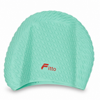 96 Pieces Bubble Swimming Cap, Mint Green Textured Pool Headwear, Single Piece