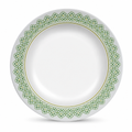 144 Pieces Soup Plate, 6 Inch, White with Green and Yellow Pattern