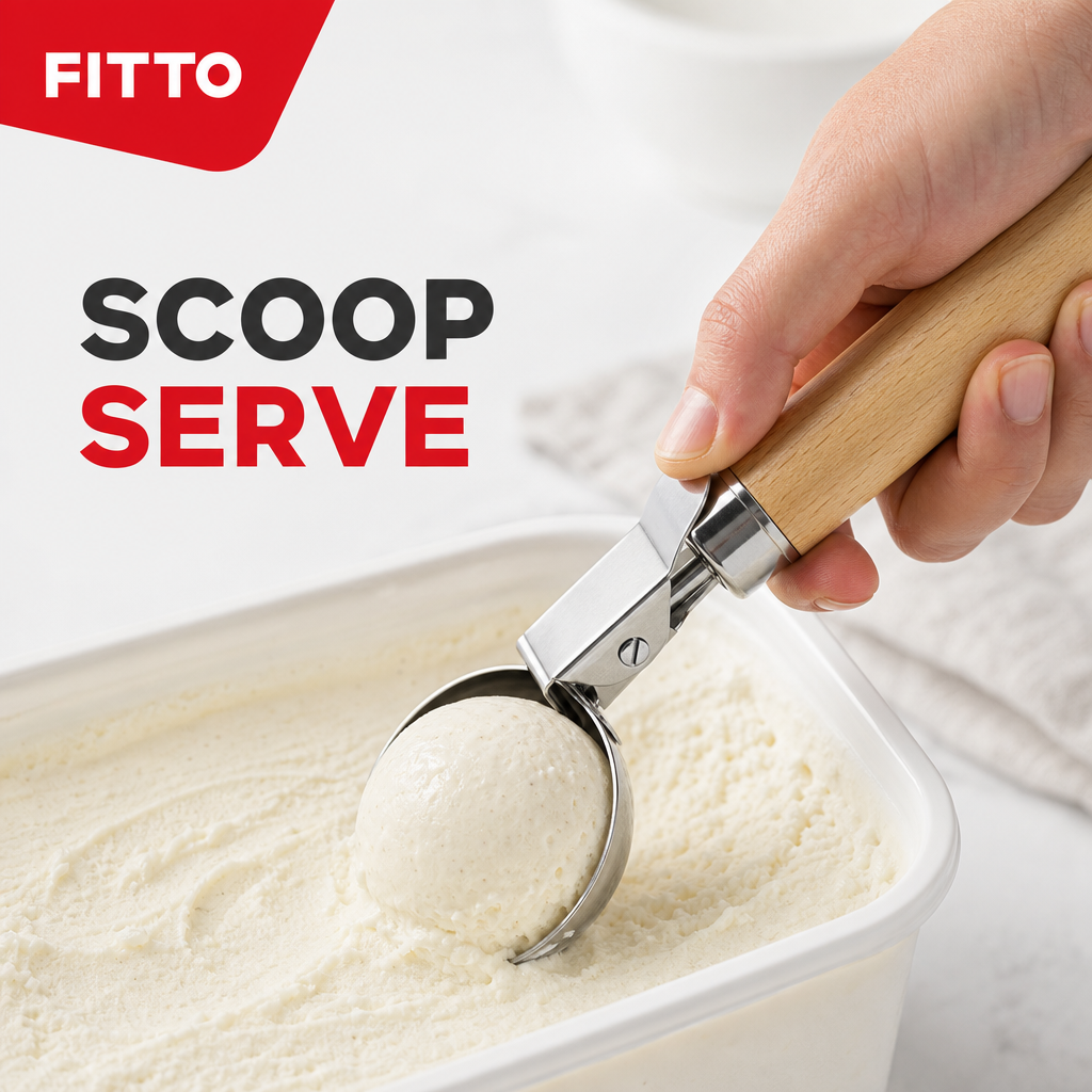 120 Pieces Stainless Steel Ice Cream Scoops with Wooden Handle, 30 x 10 x 5 cm