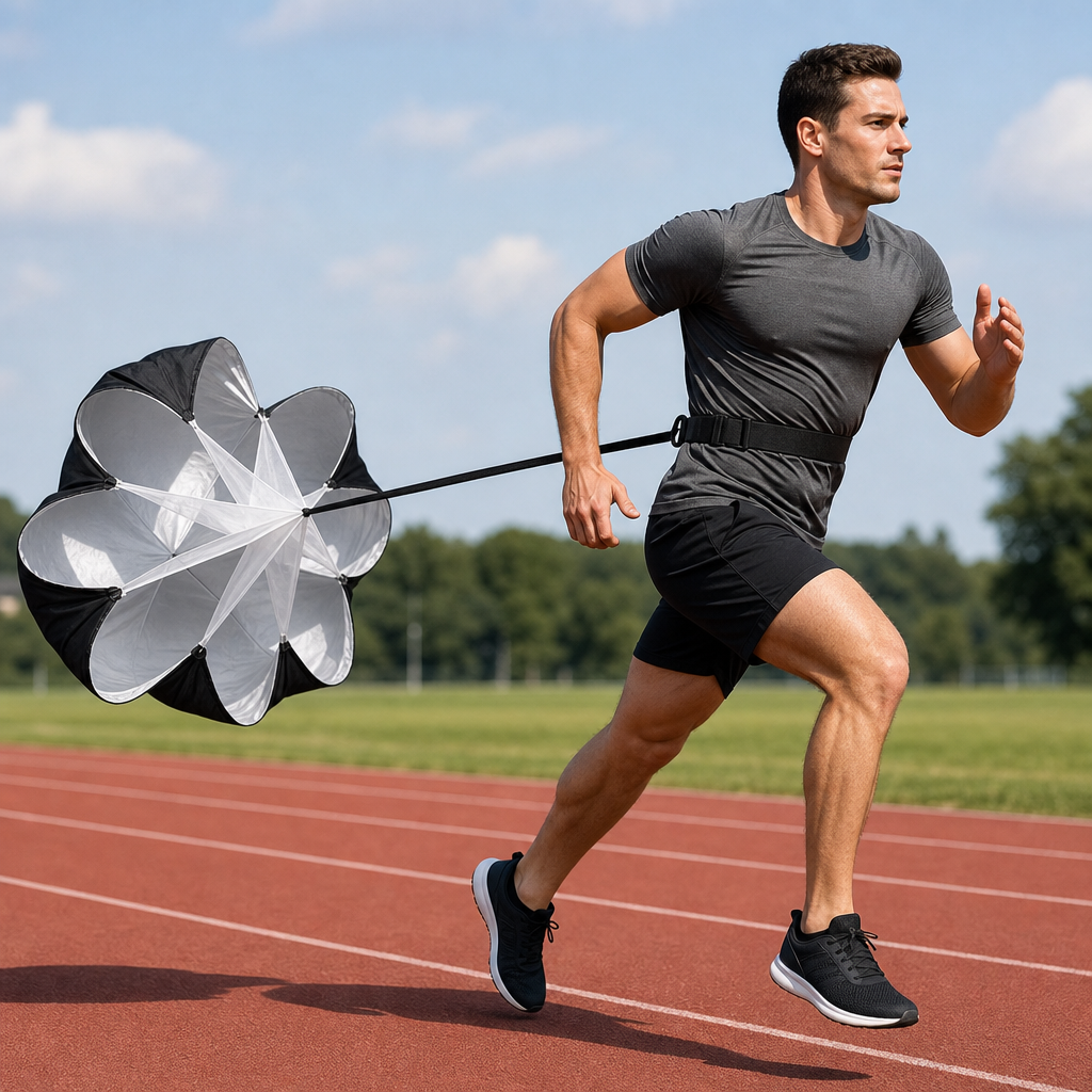 96 Pieces Resistance Parachute for Speed and Sprint Training with Waist Belt and Carry Pouch