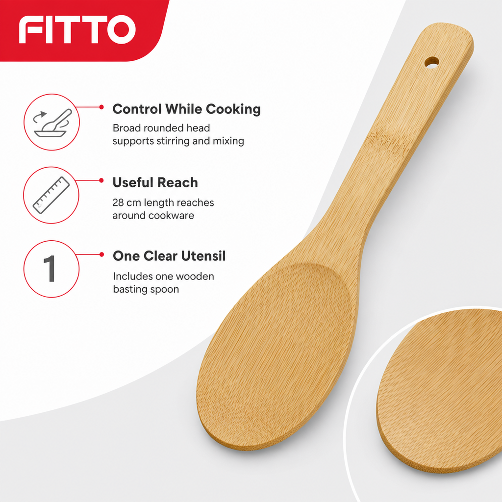 240 Pieces Wooden Basting Spoon, 28 cm, 1 Piece