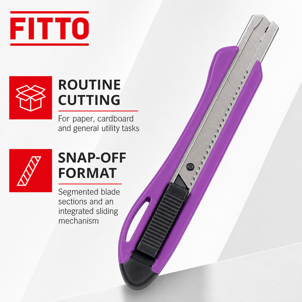 144 Pieces Snap-Off Utility Knives Cutter, 16 cm, Purple and Black, 1 Piece