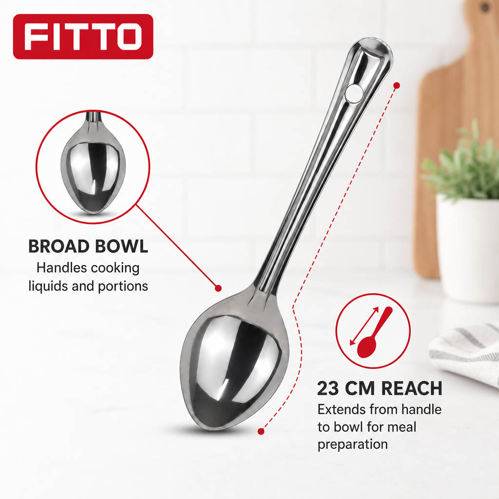 120 Pieces Stainless Steel Basting Spoon No. 4, 23 cm Kitchen Cooking Utensils
