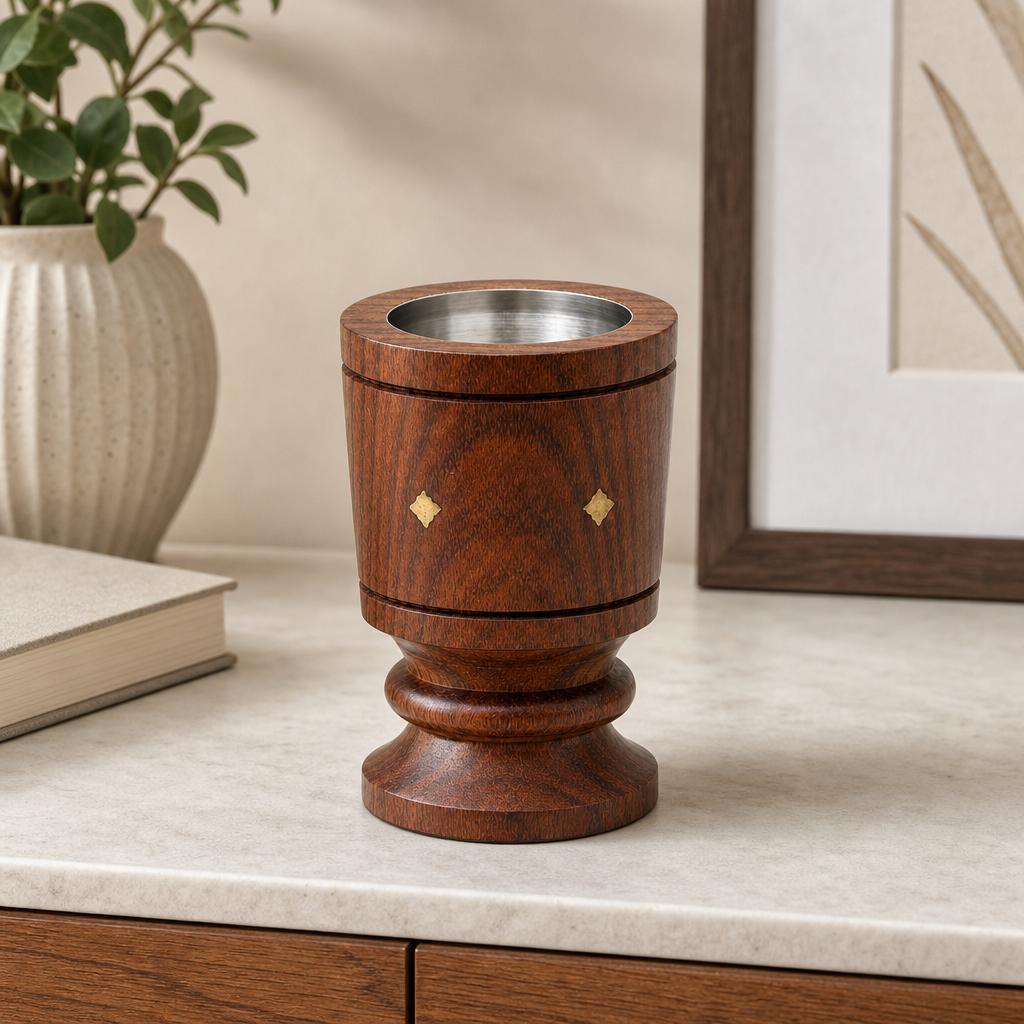 96 Pieces Wooden Incense Burner Cup with Metal Bowl, 5 Inch