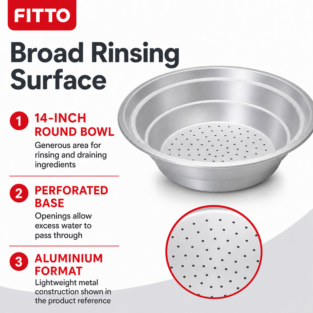 96 Pieces Aluminium Rice Strainer, 14 Inch Round Colander for Rinsing and Draining
