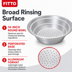 96 Pieces Aluminium Rice Strainer, 14 Inch Round Colander for Rinsing and Draining