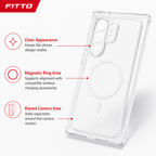 96 Pieces Crystal Clear Magnetic Phone Cases with Ring, Raised Camera Protection and Wireless Charging Support