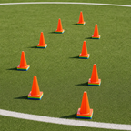 96 Pieces Plastic Training Cones, 18 cm, Multicolor, 10-Piece Pack for Sports Drills