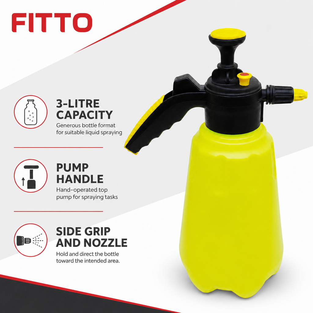 96 Pieces 3-Litre Plastic Pressure Sprayer Bottle with Pump Handle, Assorted Colour, 1 Piece