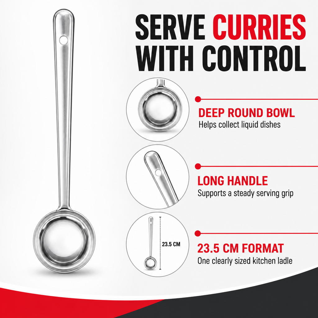 240 Pieces Stainless Steel Deep Curry Ladle, 23.5 cm, 1 Piece