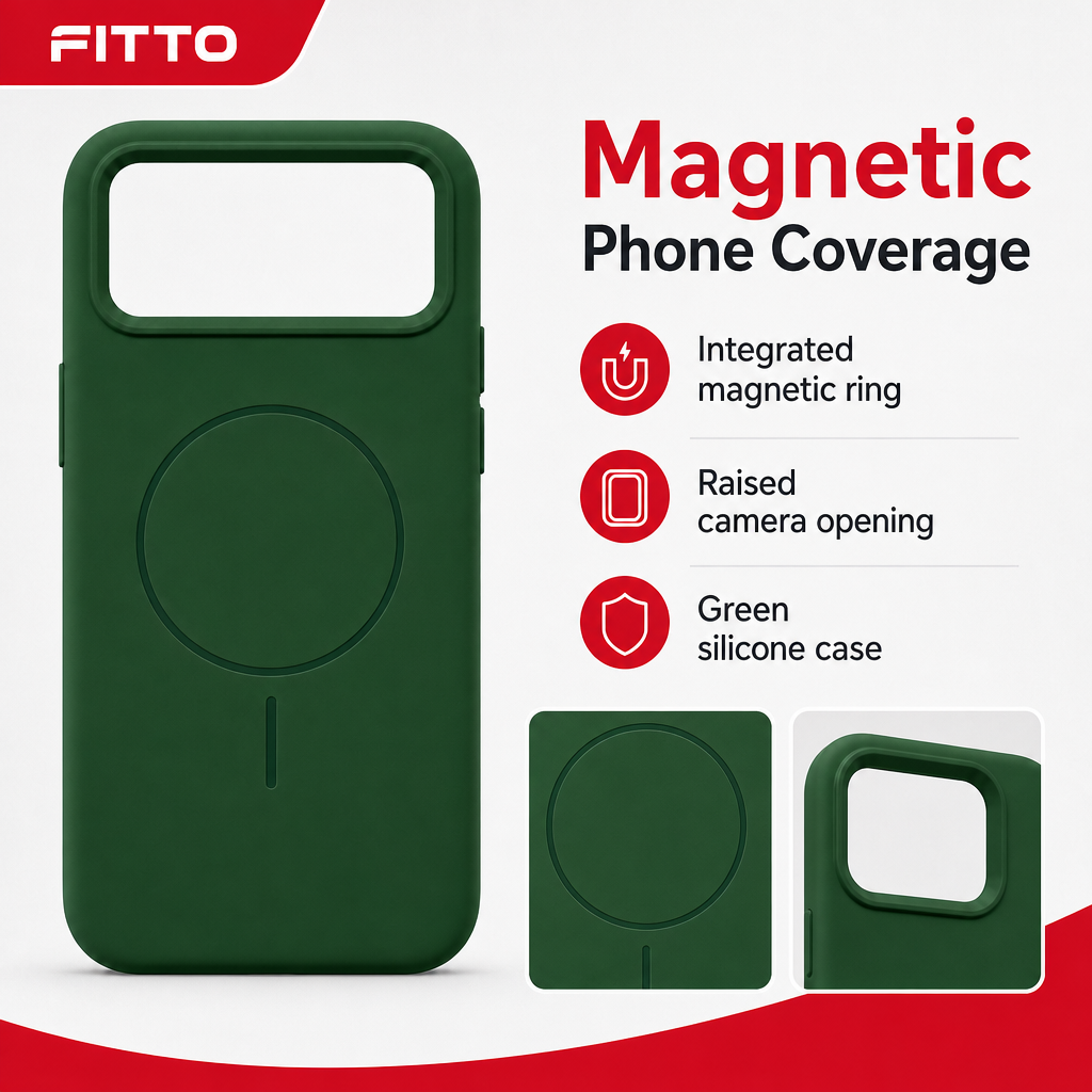120 Pieces Silicone Magnetic Phone Cases with Raised Camera Protection, Green Cover for 16 Pro Model