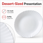 144 Pieces Opal Glass Dessert Plate, 7.5 Inch, White Round Serving Dish for Desserts and Small Portions
