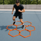 60 Pieces Hexagon Agility Rings, 50 cm, 6-Piece Set for Footwork and Training Drills