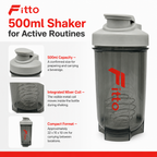 120 Pieces 500ml Shaker Bottle with Mixer Coil, Smoke Gray Sports Water Bottles for Gym and Fitness
