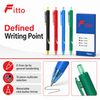 72 Pieces Gel Pens 0.7mm, Retractable Writing Pens, 12 Pieces, Multicolor Set for School Office Notes