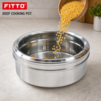 96 Pieces Stainless Steel Deep Cooking Pot with Polished Finish, 28 x 28 x 22 cm