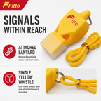 120 Pieces Sports Hand Whistle with Lanyard, Yellow, Single Piece, 15 cm