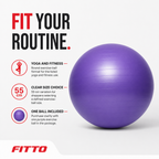 72 Pieces Exercise Balls for Fitness and Yoga, Round Purple Training Ball, 55 cm