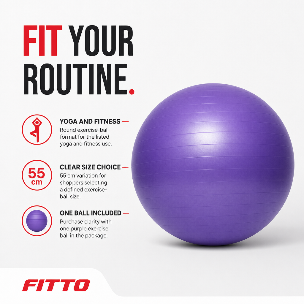 72 Pieces Exercise Balls for Fitness and Yoga, Round Purple Training Ball, 55 cm