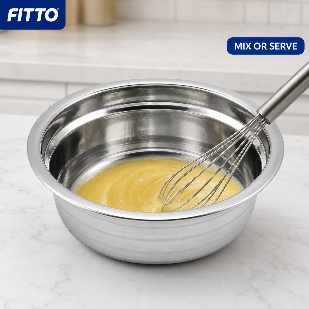 240 Pieces Stainless Steel Mixing Bowl, 400 ml, 14 x 4 cm, Round Silver Bowl, 1 Piece