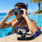72 Pieces Swimming Mask and Snorkel Set, Blue