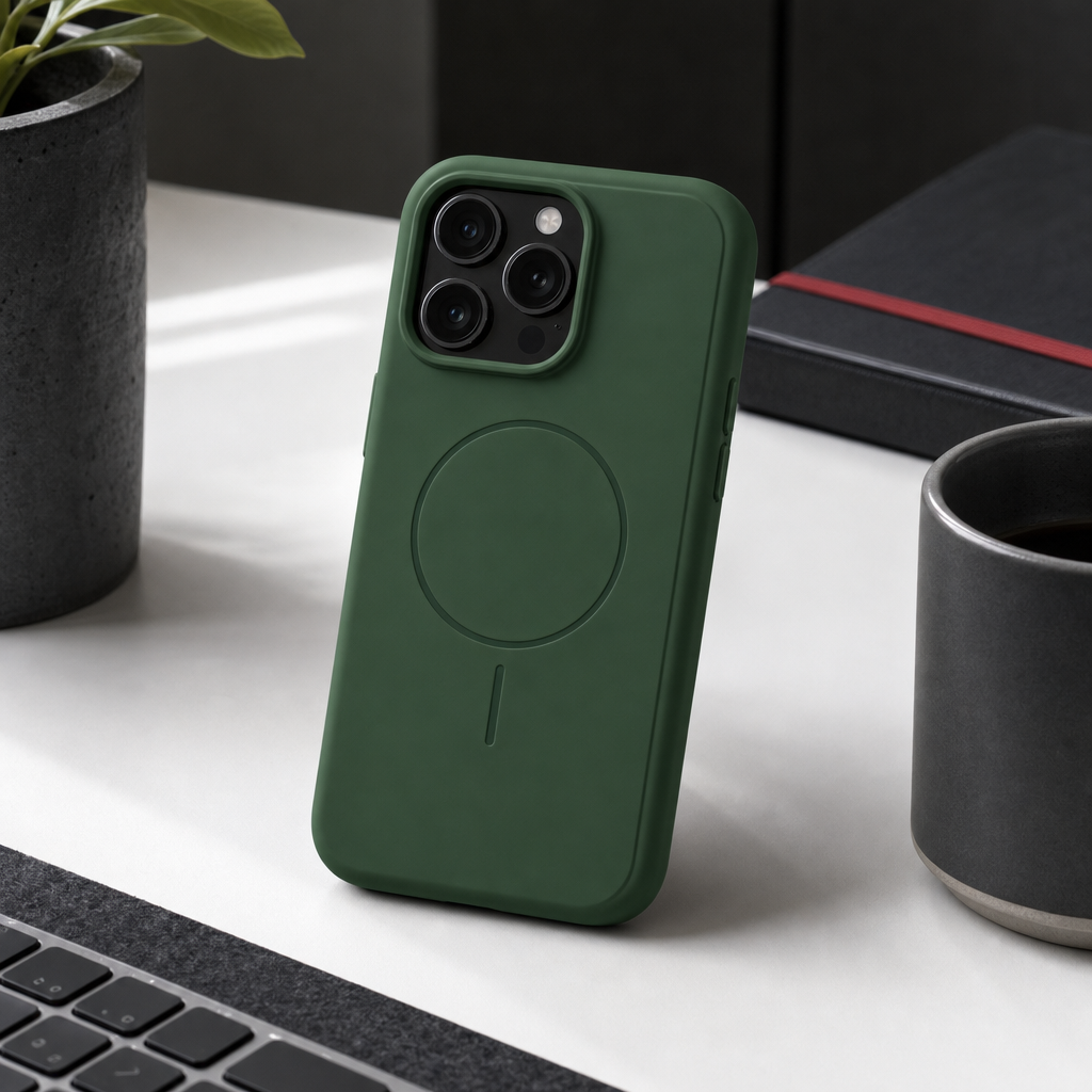 120 Pieces Silicone Magnetic Phone Cases with Raised Camera Protection, Green