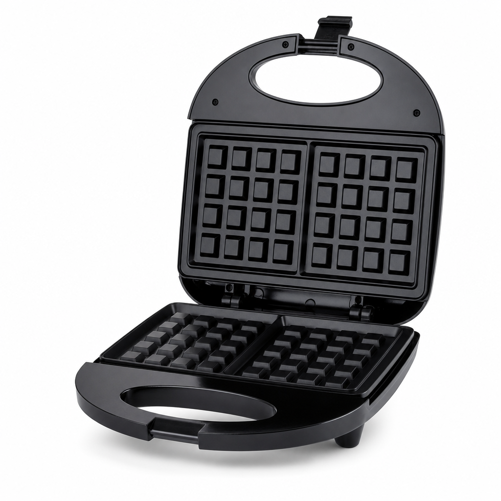 60 Pieces 750 W Electric Waffle Maker with Non-Stick Plates, Black, 25 x 24 x 10 cm, 1 Piece