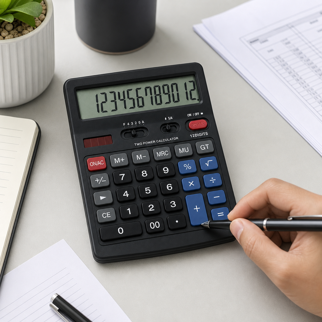 72 Pieces Black 12-Digit Electronic Calculators with Grand Total and Square Root Functions, 1 Piece
