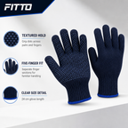 96 Pieces Knitted Grip Work Gloveses, Navy Blue, 24 cm, 1 Pair