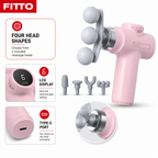 72 Pieces Mini Facial Massage Gun, 4 Massage Heads, LCD Display, Type-C Port, Pink, 1 Piece