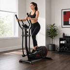48 Pieces Elliptical Trainers with Magnetic Resistance, Digital Monitor and Heavy-Duty Frame, 120 kg User Weight