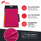 96 Pieces Microfiber Multi-Purpose Cleaning Cloths, 35 x 35 cm, 10-Pack