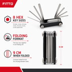 96 Pieces Folding Hex Key Sets, Allen Wrench Set with 8 Sizes, 1.5–6 mm, 9 cm Folded, Black and Silver