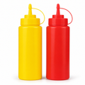 120 Pieces Plastic Squeeze Condiment Bottles, Red and Yellow, 2-Piece Set