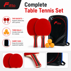 96 Pieces Table Tennis Racket Set with 2 Rackets, 3 Balls and Carry Case