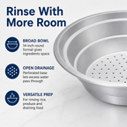 96 Pieces Aluminium Rice Strainer, 14 Inch Round Colander for Rinsing and Draining