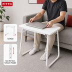 72 Pieces Foldable Laptop Tables, Portable TV Tray with Adjustable Height, White, 58 x 44 x 9 cm
