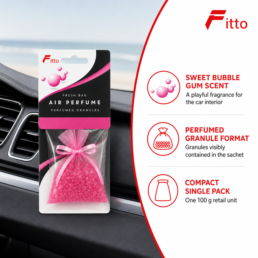 96 Pieces Car Air Fresheners, Bubble Gum Scented Perfumed Granules, Pink, 100 g