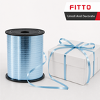 120 Pieces Sky Blue Metallic Ribbon Roll, 5 mm x 250 yd, Decorative Craft Trim for Wrapping and Projects