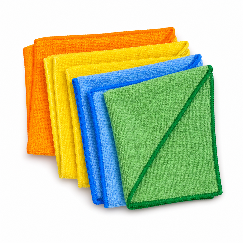 96 Pieces Microfibre Cleaning Cloths, 30.5 x 30.5 cm, Assorted Colours, 4-Pack