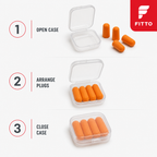 144 Pieces Orange Foam Ear Plugses with Carrying Case, 4 Pieces
