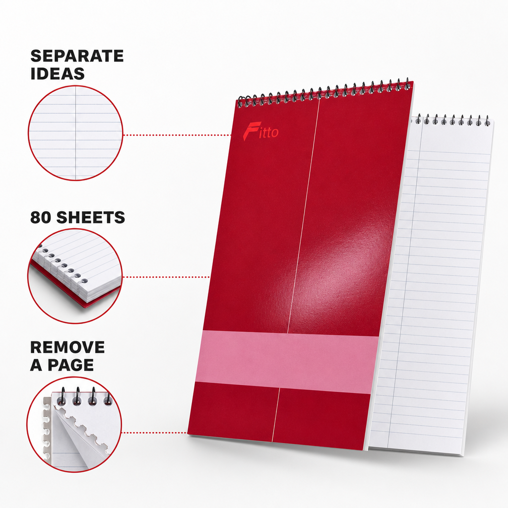 240 Pieces Steno Book, 6 x 9 Inch, 80 Sheets, Spiral Notebook with Perforated Pages, 1 Piece